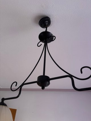 Lámpara de techo forja negra 2 luces