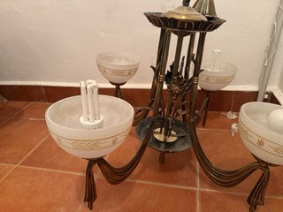 Lámpara de techo metal y cristal