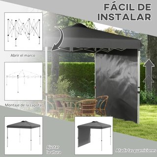 Carpa Plegable 2,5x2,5 Ajustable Anti-UV Gris