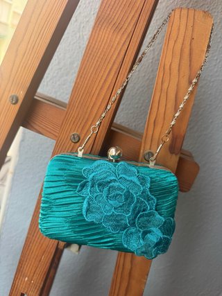 Bolso de fiesta verde esmeralda vintage