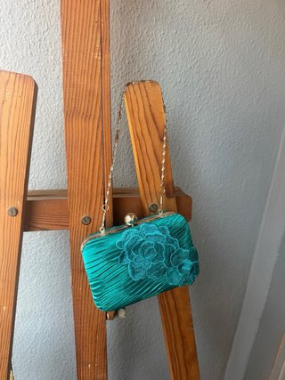 Bolso de fiesta verde esmeralda vintage