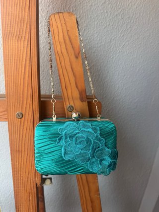 Bolso de fiesta verde esmeralda vintage