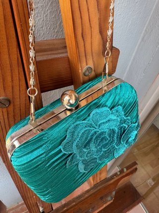 Bolso de fiesta verde esmeralda vintage