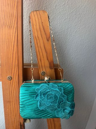 Bolso de fiesta verde esmeralda vintage