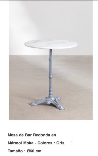 Mesa redonda mármol Sklum 60cm