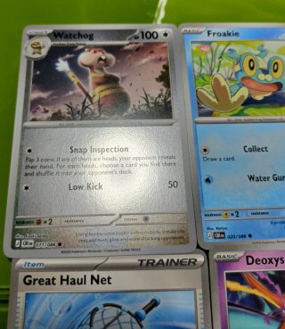 Lote Cartas Pokémon: Watchog, Froakie, Meowstic...