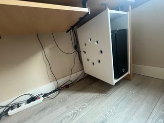 URGE Escritorio de 180 cm blanco y madera