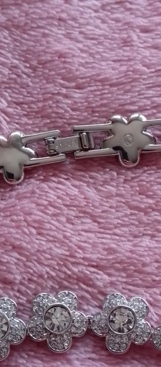 Conjunto Swarovski Flores Plata
