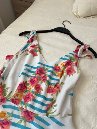 Vestido Verano Flores Rayas