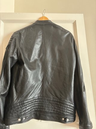 Cazadora Piel Negra Hombre