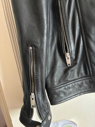 Cazadora Piel Negra Hombre