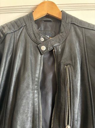 Cazadora Piel Negra Hombre
