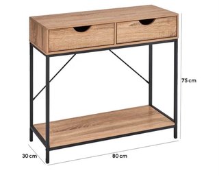 Mesa consola con 2 cajones y estante