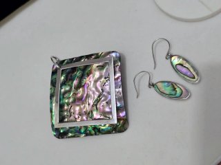 Conjunto Plata 925 Colgante y Pendientes