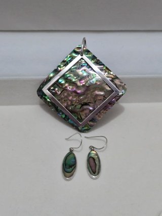 Conjunto Plata 925 Colgante y Pendientes