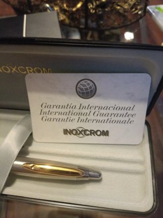 Bolígrafo Inoxcrom Zeppelin Baño Oro 23K