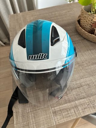 Casco Jet Azul y Blanco talla M