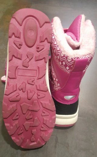 Botas Nieve Niña Rosa y Negra