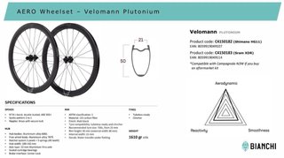 Ruedas de carretera carbono Veloman Plutonium 50mm