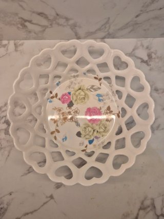 Frutero blanco calado decorativo