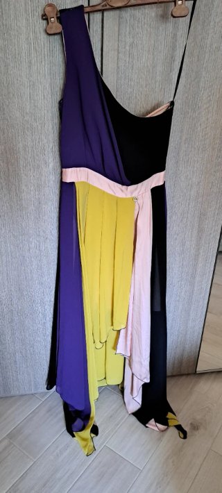 Abito donna Mangano nero, viola, giallo