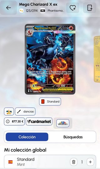 Charizard Mega x ex carta Pokémon TCG 125/099