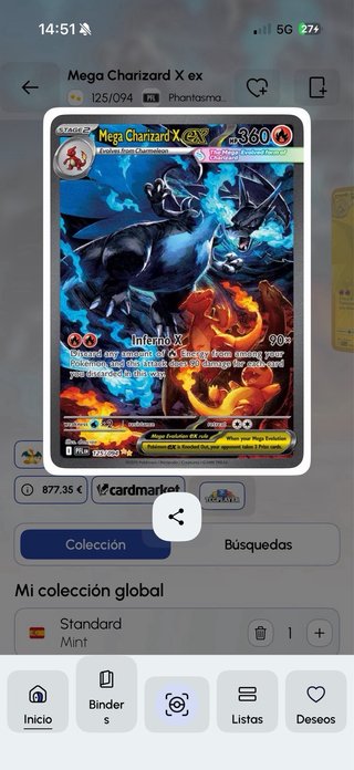 Charizard Mega x ex carta Pokémon TCG 125/099