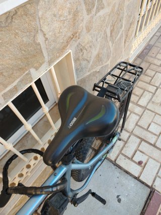 Bici Eléctrica Gris con Portaequipajes