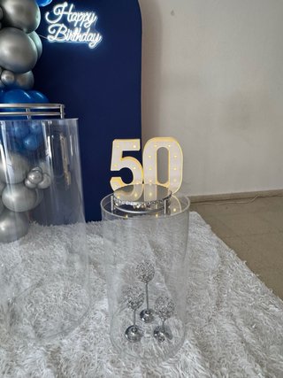 Decoración Fiesta Cumpleaños Azul y Plata