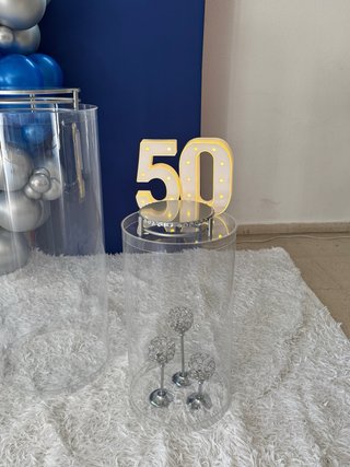 Decoración Fiesta Cumpleaños Azul y Plata