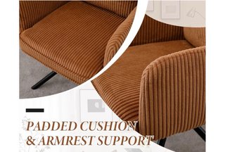 Silla de oficina corduroy marrón