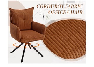 Silla de oficina corduroy marrón