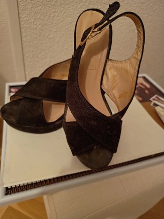 Sandalias de tacón negras talla 36