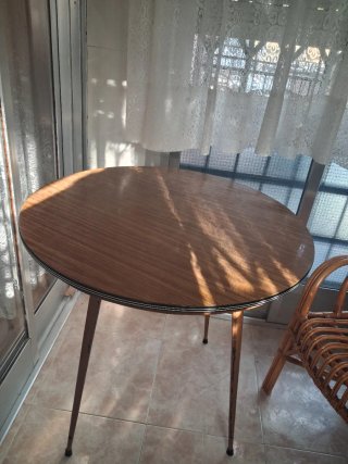 Mesa redonda vintage madera