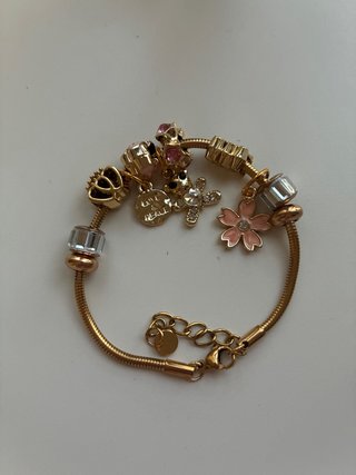 Pulsera estilo Pandora con charms acero inoxidable