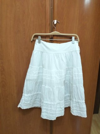 Falda blanca algodón Talla M