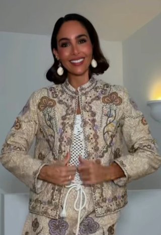 Chaqueta Zara bordada multicolor