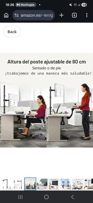 Soporte Monitor Suptek Ajustable Negro