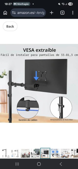 Soporte Monitor Suptek Ajustable Negro