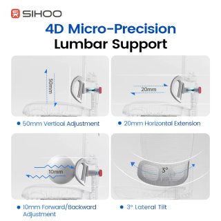 Silla de Oficina SIHOO B300 Pro con reposapiés