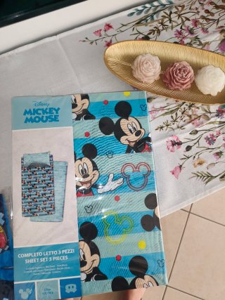 Completo Lenzuola Disney Mickey Mouse 3 Pezzi