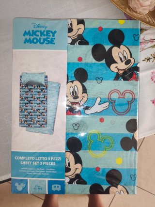 Completo Lenzuola Disney Mickey Mouse 3 Pezzi