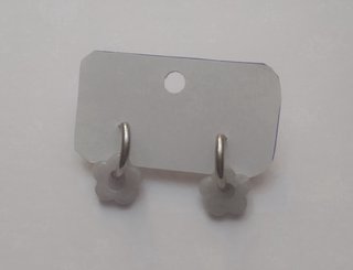Pendientes aro acero flor naranja
