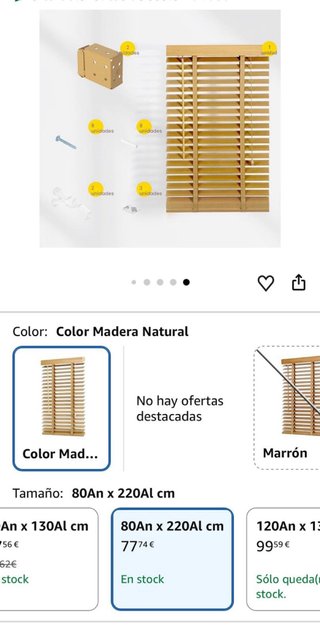 Persiana veneziana in legno e plastica