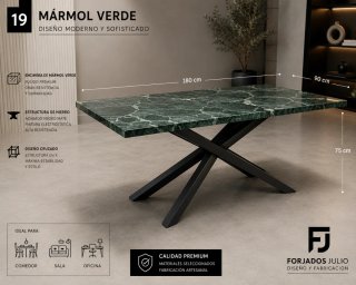 Mesa Mármol Verde Forjados Julio