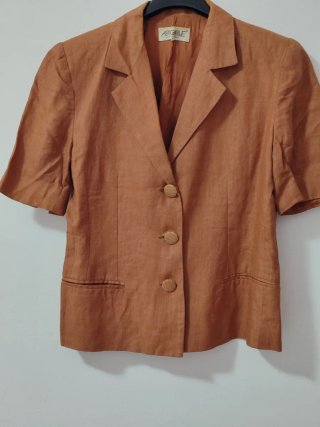 Giacca blazer lino color caramello taglia 44/46