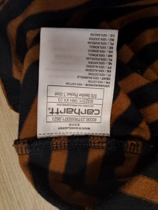 Camiseta Carhartt Talla M Rayas Marrón/Negro