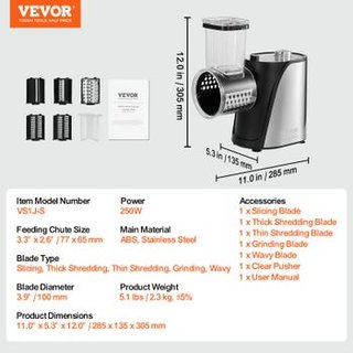 VEVOR Grattugia Elettrica picadora y rallador