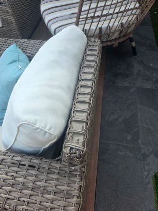 Conjunto de jardín 2 sillones, sofá y mesa pequeña