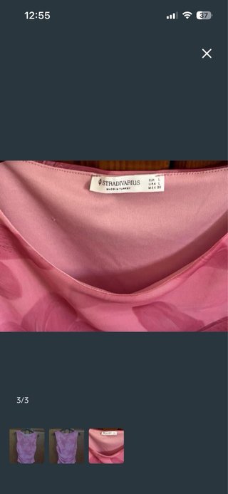 Top rosa flores sin mangas